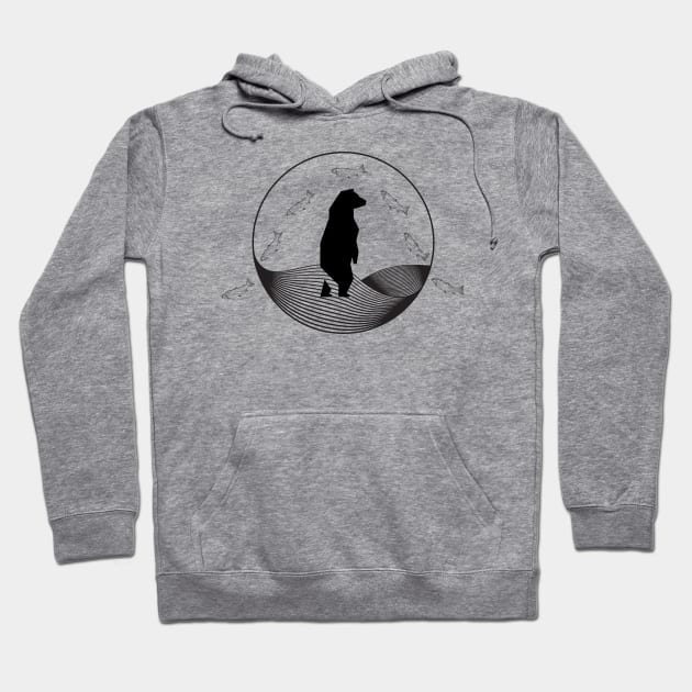 Bear and Salmons Hoodie by VeganRiseUp